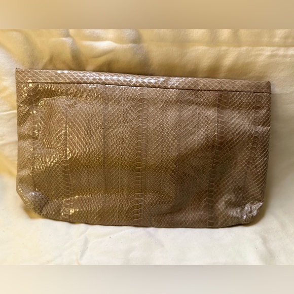 Vintage 80’s Saks Fifth Avenue Snakeskin Clutch/Crossbody - Picture 1 of 8